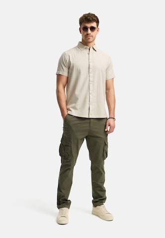 INDICODE JEANS Regular fit Button Up Shirt 'Maribo' in Beige
