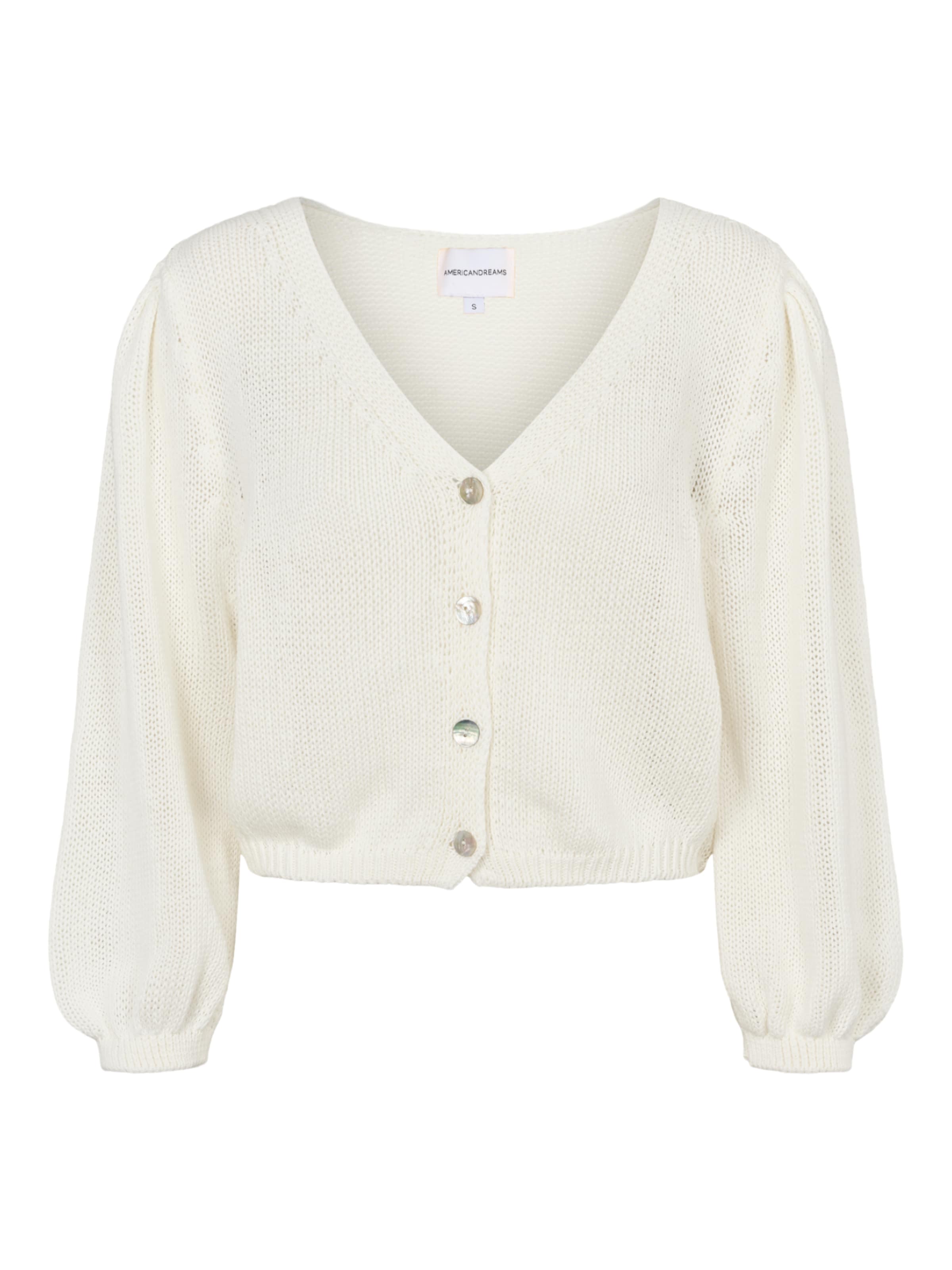 americandreams Strickjacke 'Manda'‌‌‌‌ in Weiß: Vorderseite