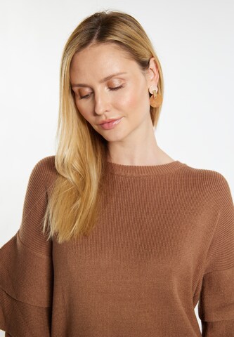 usha WHITE LABEL Sweater 'Pryam' in Brown