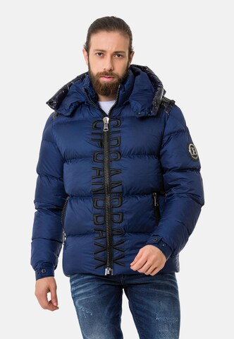 CIPO & BAXX Between-Season Jacket in Blue: front