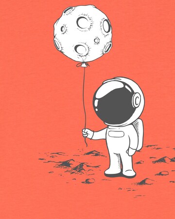 Maglietta 'Kleiner Astronaut mit Luftballon' di watabout.kids in arancione