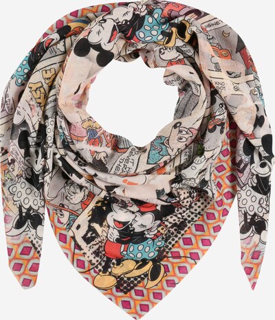 Frogbox Foulard 'Mickey' en beige clair / bleu clair / cyclamen / noir, Vue avec produit