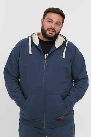 Blend Big Zip-Up Hoodie 'SPEEDY' in Blue: front