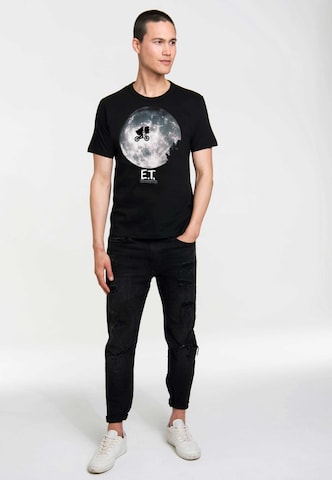 LOGOSHIRT Shirt 'E.T. - Mond' in Black