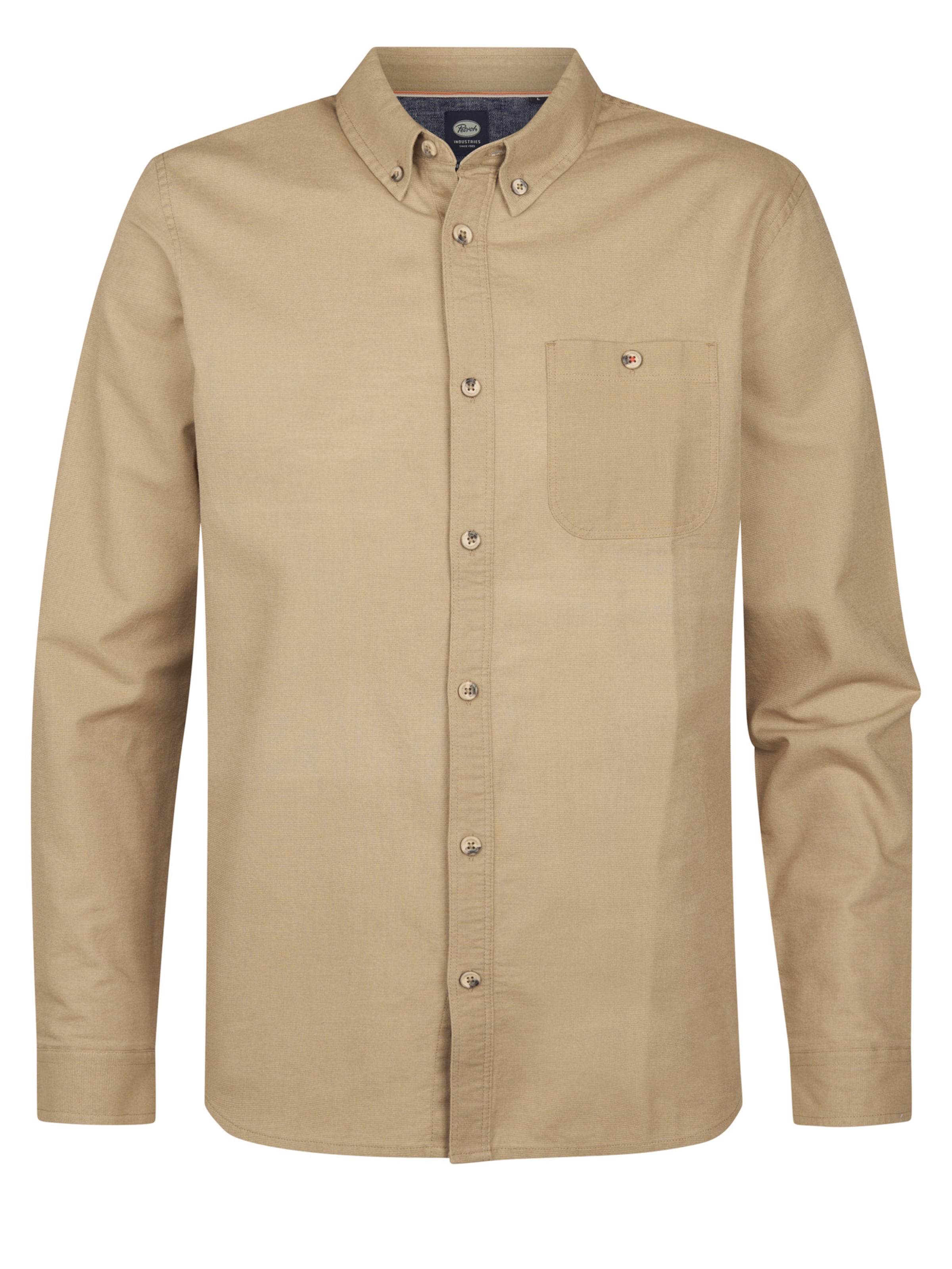 Petrol Industries Regular fit Overhemd in Bruin: voorkant