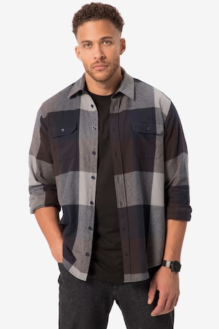 STHUGE Regular fit Button Up Shirt in Black: front