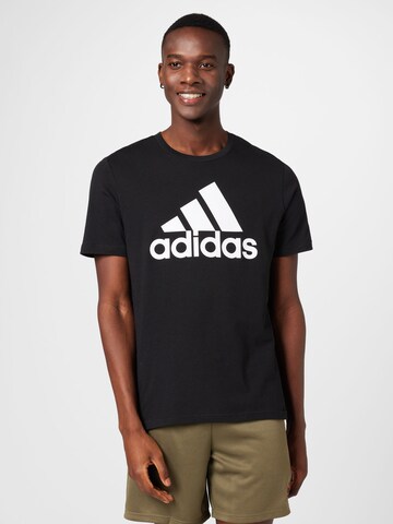 ADIDAS SPORTSWEAR Функционална тениска 'Essentials Big Logo' в черно: отпред