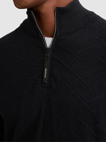 VANGUARD Pullover 'Pullover with half-zip and allover texture'‌‌‌‌‌‌‌‌‌‌ in Blau