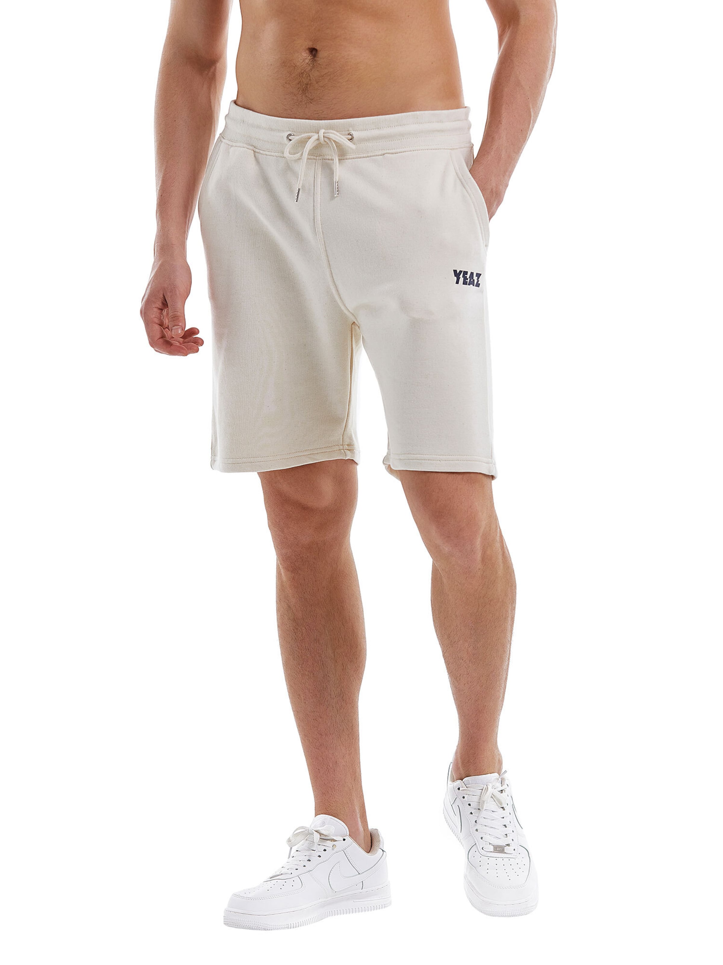 YEAZ regular Παντελόνι φόρμας 'Chax' σε λευκό: μπροστά