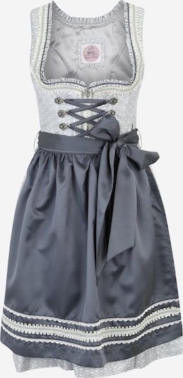 MARJO Dirndl 'Viviane' en gris clair / gris foncé / argent / blanc, Vue avec produit