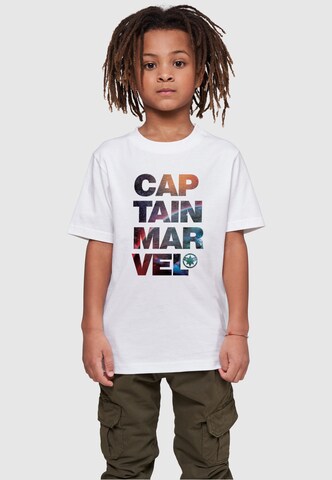 ABSOLUTE CULT T-Shirt 'Captain Marvel - Space' in Weiß: predná strana