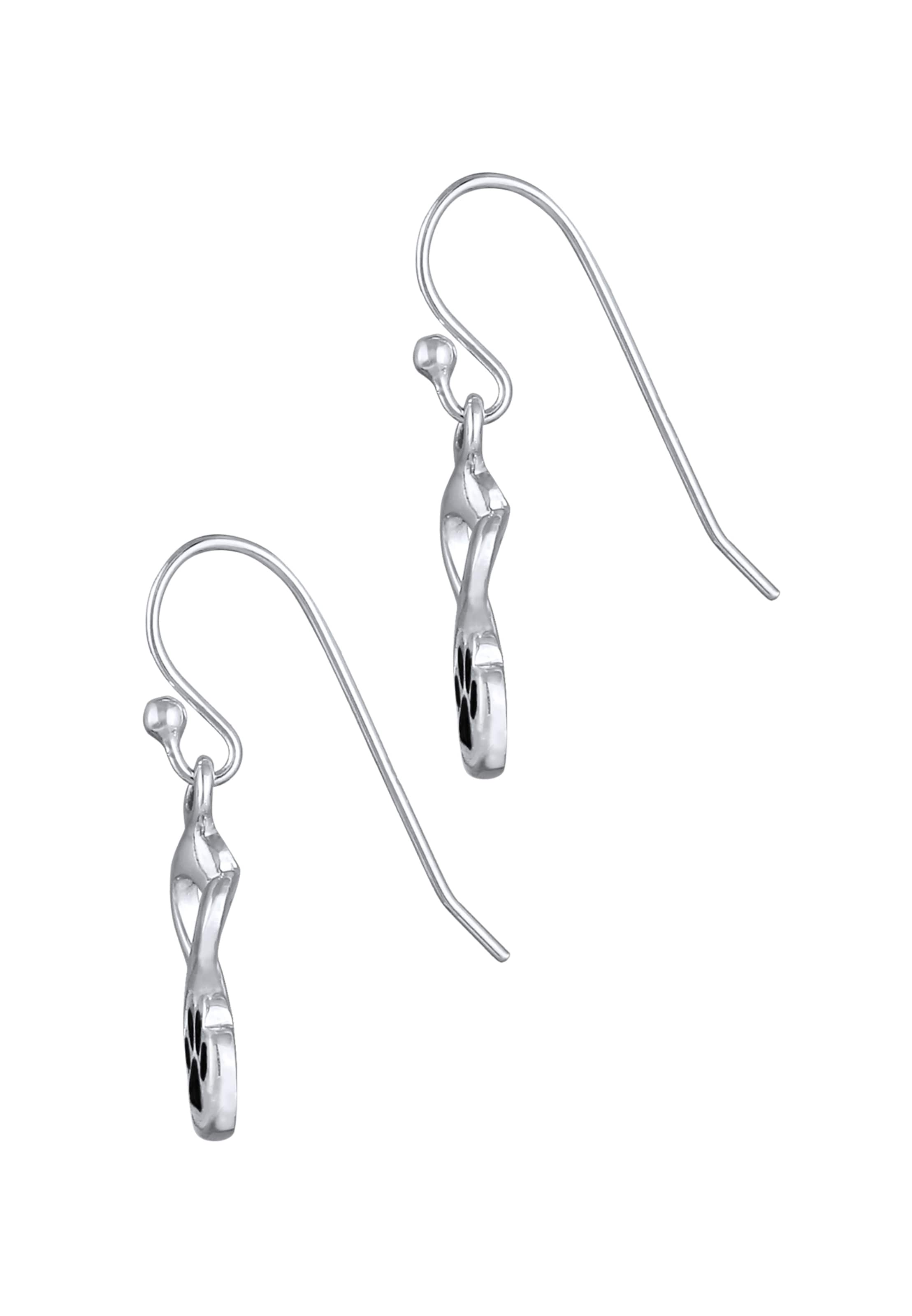 Nenalina Ohrringe Herz, Pfote in Silber