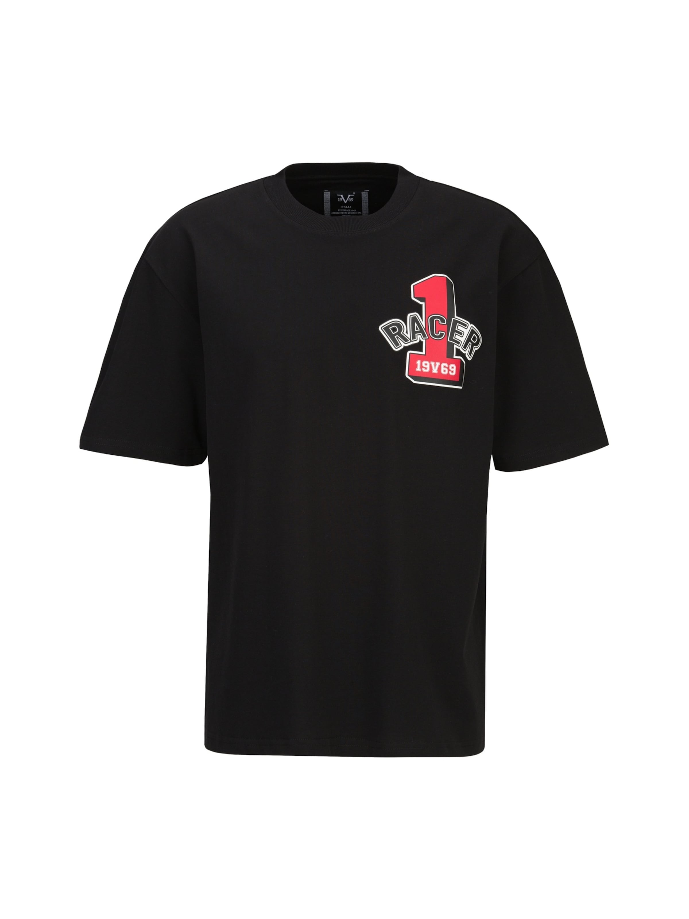 19V69 ITALIA - Camiseta 'Tamaro Racing' en negro: frente