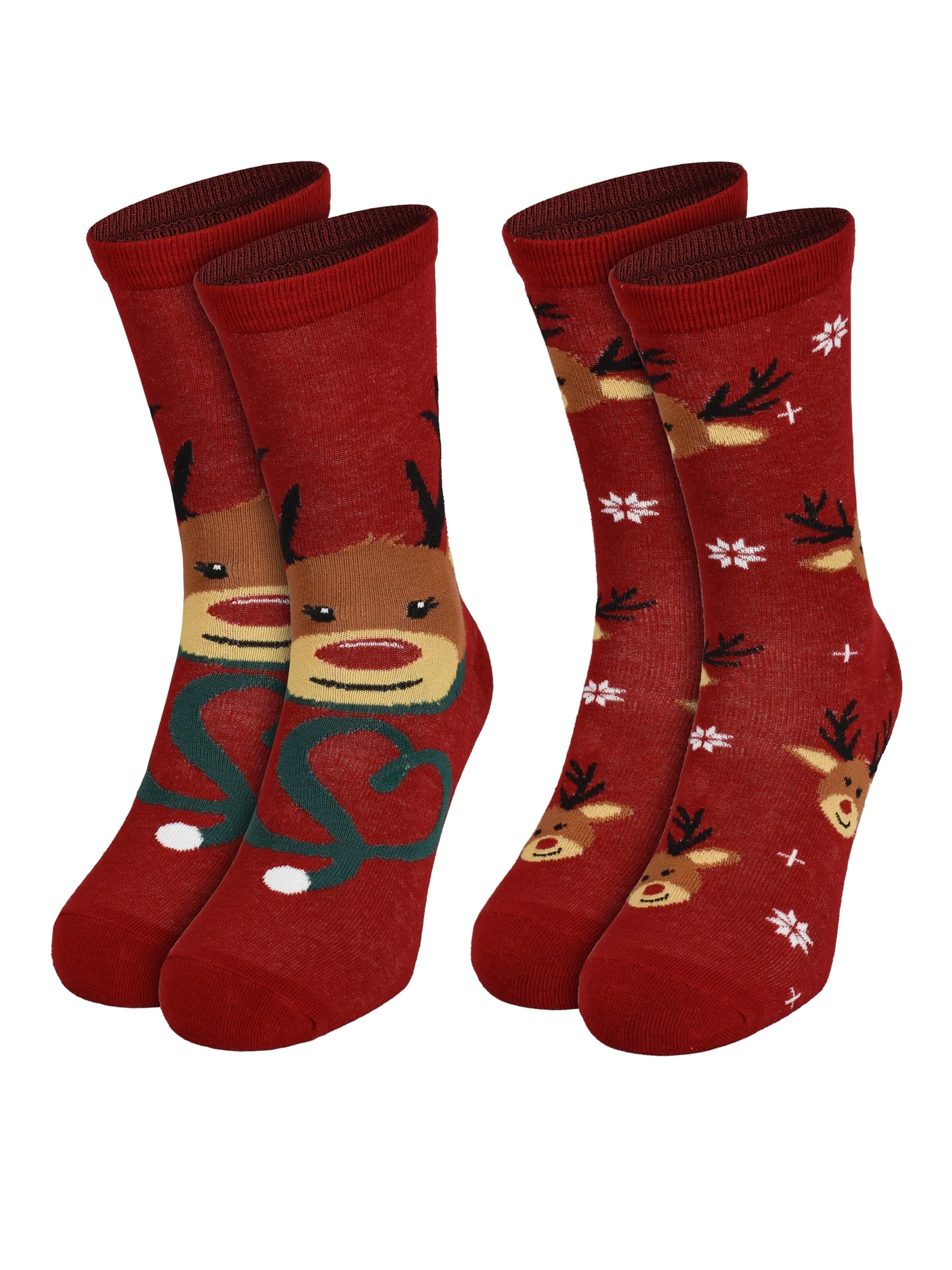 United Labels Socks 'Rentier Weihnachtssocken' in Red: front