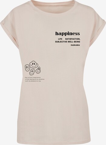 F4NT4STIC Shirt 'Happiness' in Beige: voorkant