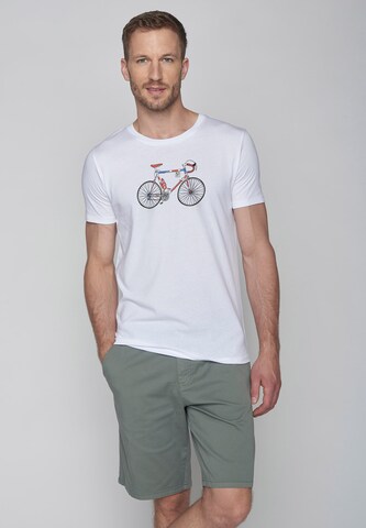 Maglietta 'Bike Jack' di GREENBOMB in bianco: frontale