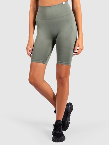 Smilodox Skinny Workout Pants 'Bloom' in Green: front