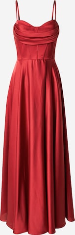 mascara - Vestido de festa em vermelho: frente