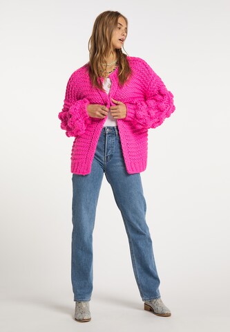 rozā IZIA "Oversize" stila adīta jaka