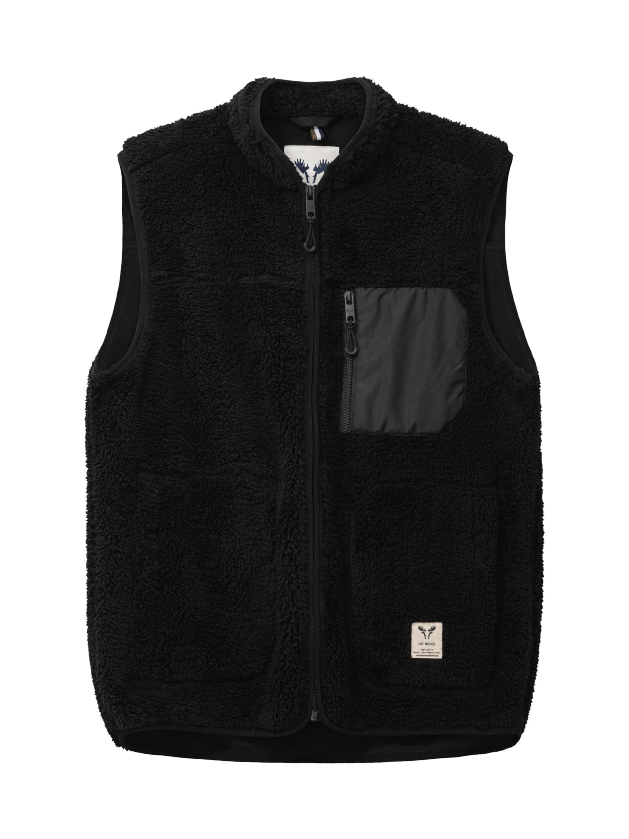 Fat Moose Vest 'Wood' in Black: front