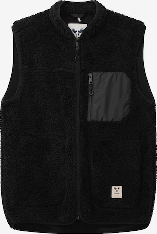 Fat Moose Vest 'Wood' in Black: front
