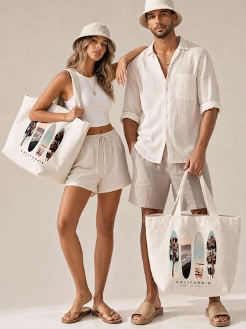 Neverless Strandtasche 'Surf Paradise'‌‌ in Beige