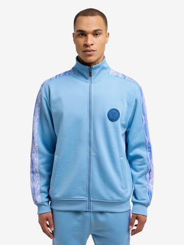 Carlo Colucci Zip-Up Hoodie ' Demelas ' in Blue: front