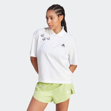 T-shirt fonctionnel 'Scribble Embroidery' ADIDAS SPORTSWEAR en blanc : devant