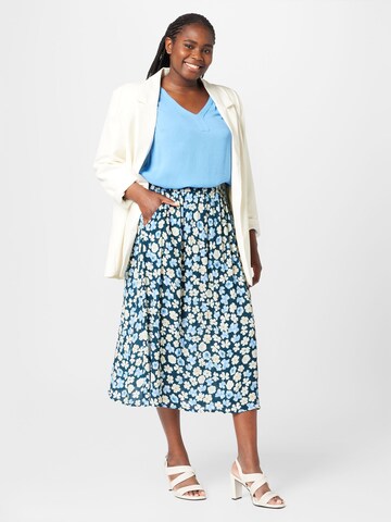 KAFFE CURVE Skirt 'Tiri' in Blue