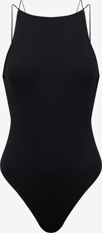A LOT LESS Блуза боди 'Tara' в черно: отпред