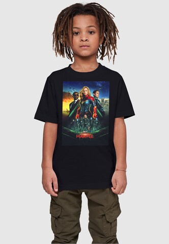 ABSOLUTE CULT Shirt 'Captain Marvel - Movie Starforce Poster' in Zwart: voorkant
