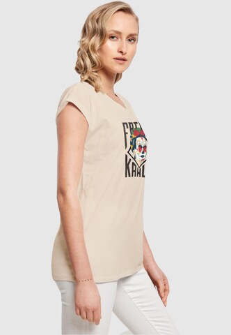 T-shirt 'Lettering Extended' Merchcode en beige