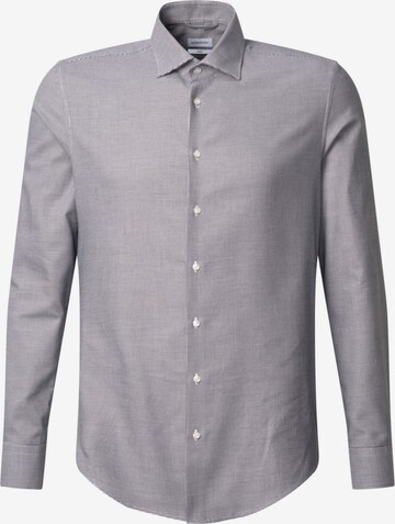 SEIDENSTICKER Slim fit Button Up Shirt in Grey: front