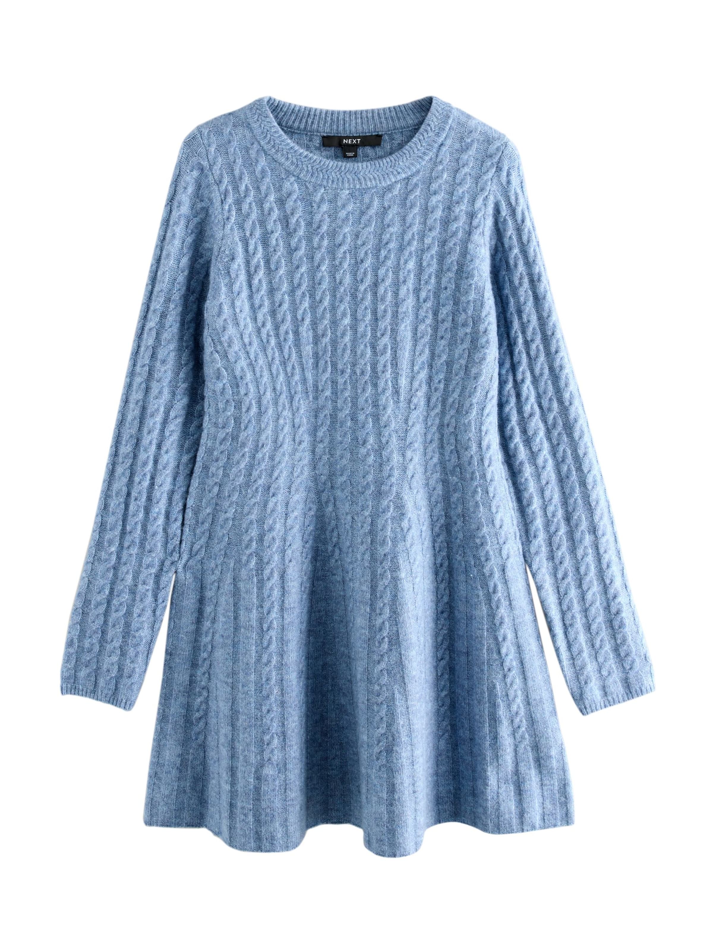 Next Knitted dress in mottled blue, Item view