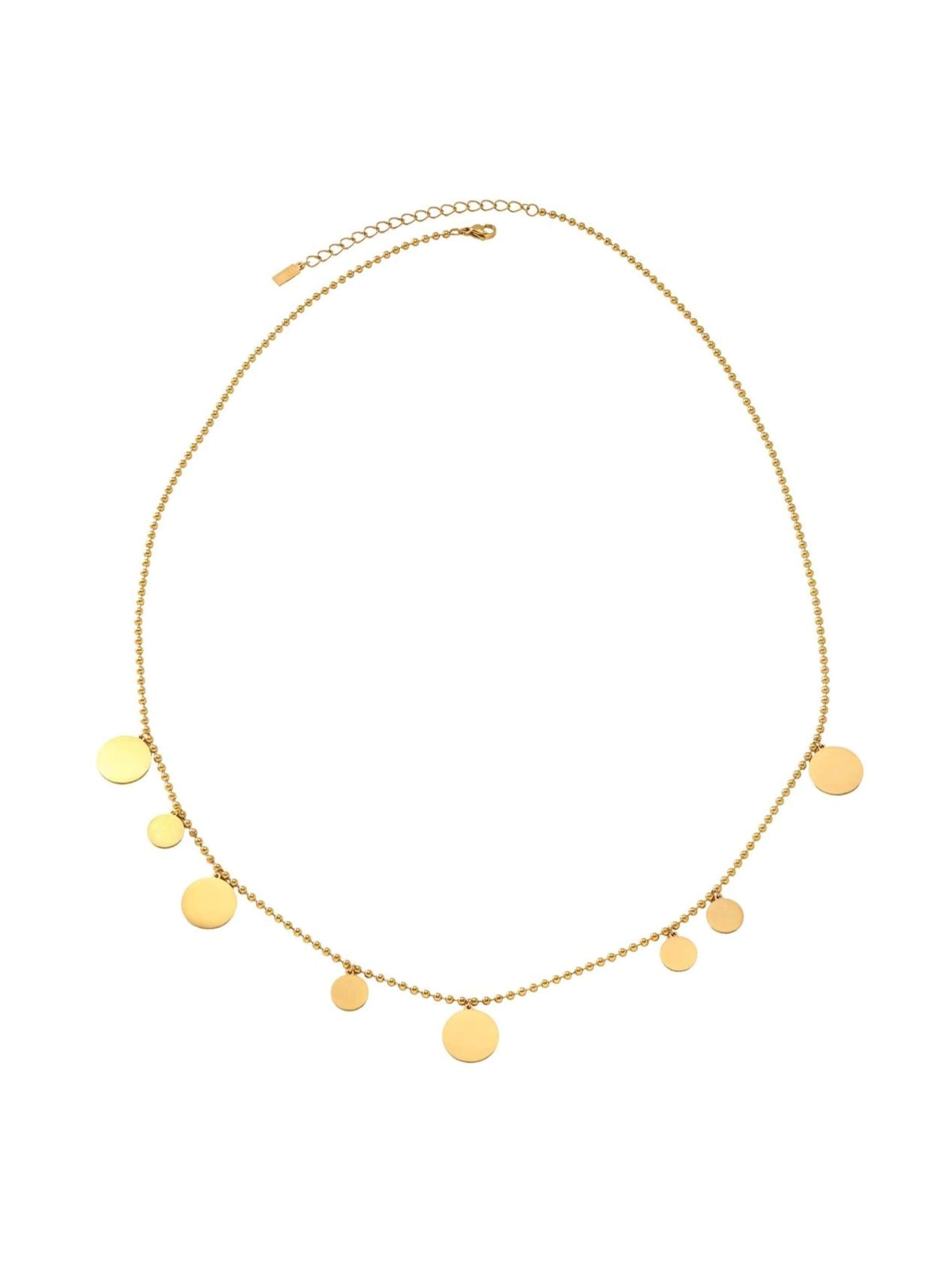 DNSK Copenhagen Necklace 'NORA Waterproof 18K Gold Plating Long Necklace – Brushed Stainless Steel' in Gold