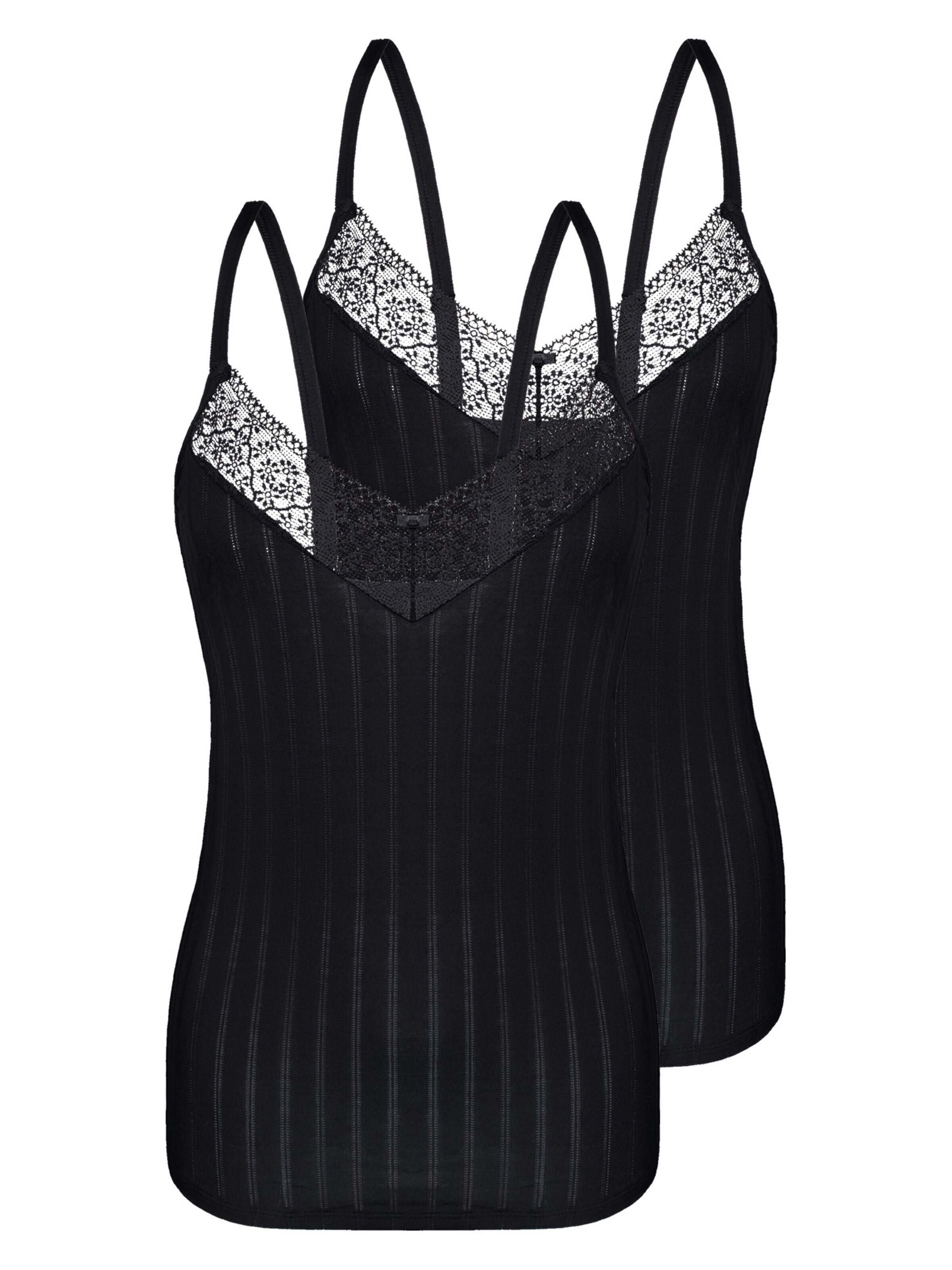 sassa Unterhemd 'Natural Stripe'‌‌‌‌‌‌ in Schwarz: Vorderseite
