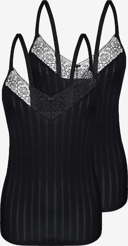 sassa Unterhemd 'Natural Stripe' in Schwarz: Vorderseite