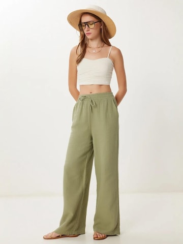Happiness İstanbul Wide leg Broek in Groen