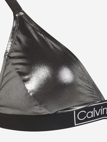 Calvin Klein Swimwear Plus Triangle Bikini Top in Grey