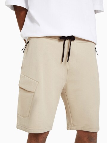 Regular Pantalon cargo Bershka en beige