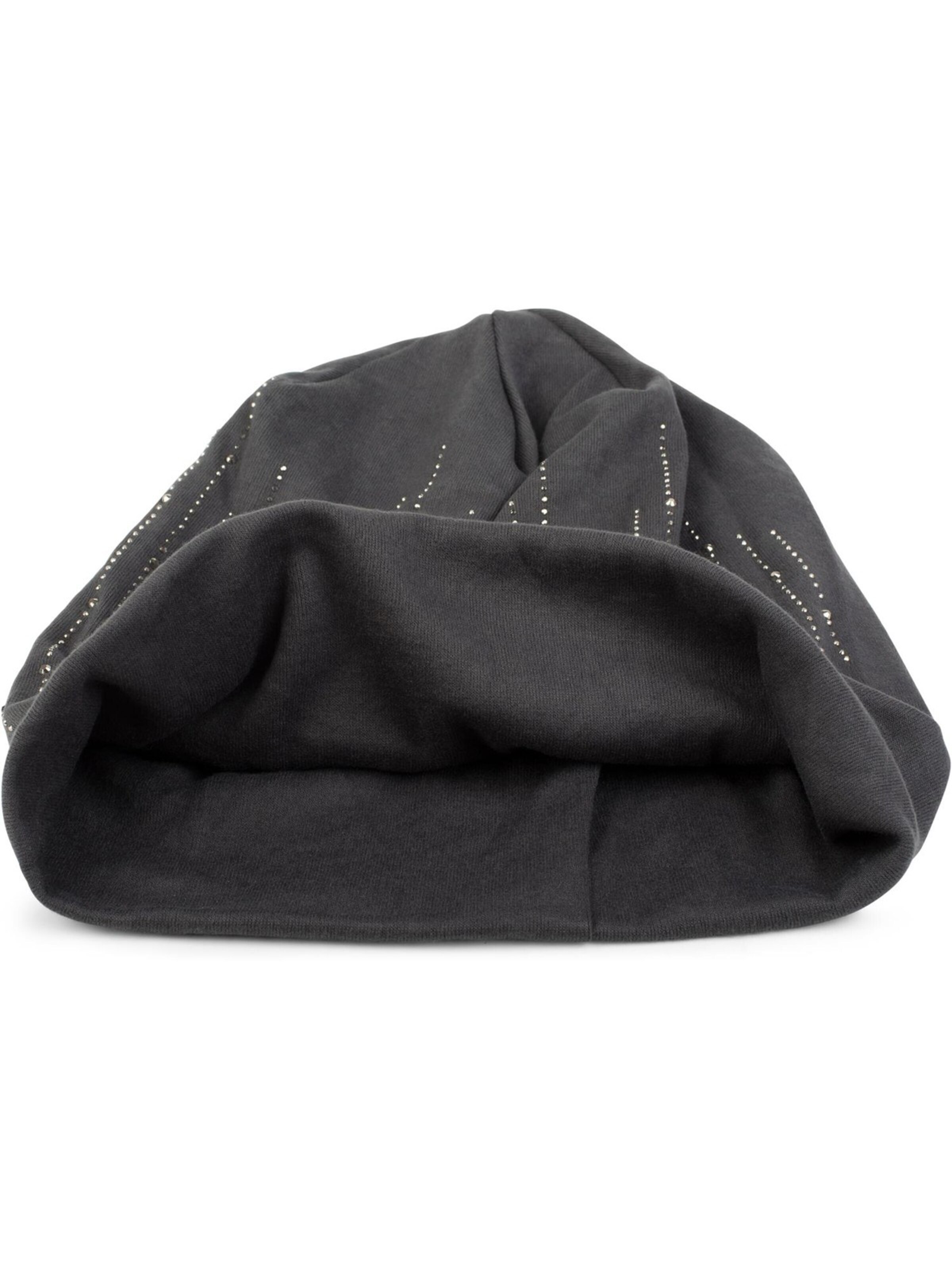 styleBREAKER Mütze 'Beanie mit Strass Streifen'‌‌‌‌ in Grau