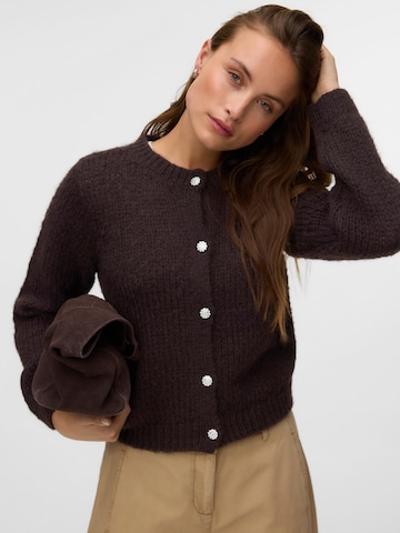 VERO MODA Knit Cardigan 'VMMAYBE JEWEL' in Brown: front