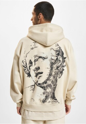 DEF Zip-Up Hoodie in Beige