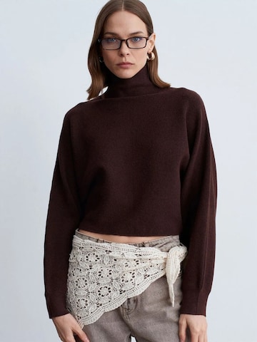 Dilvin - Pullover oversized em castanho: frente