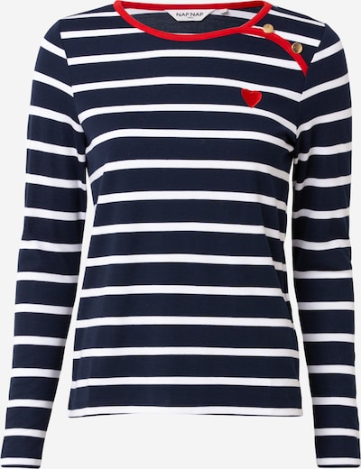 NAF NAF Shirt 'Ozou' in blau / rot / weiß, Produktansicht