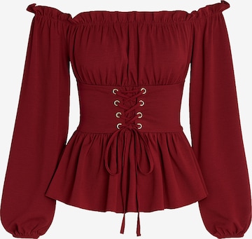 Chemisier Elara en rouge : devant