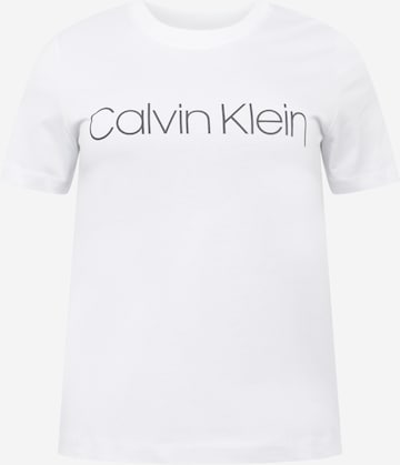 T-shirt Calvin Klein Curve en blanc : devant