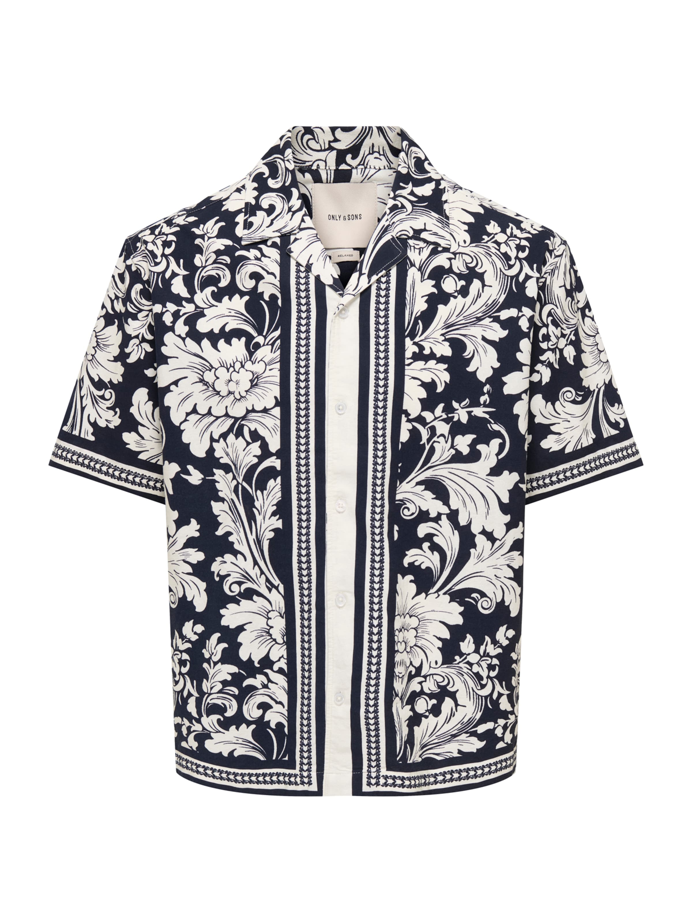 Only & Sons Hemd 'ONSNERO' in schwarz / naturweiß, Produktansicht