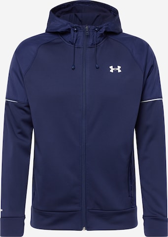 UNDER ARMOUR Sports sweat jacket in Blue: front