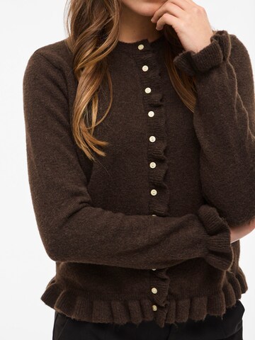VILA Knit Cardigan 'VIJACIA' in Brown